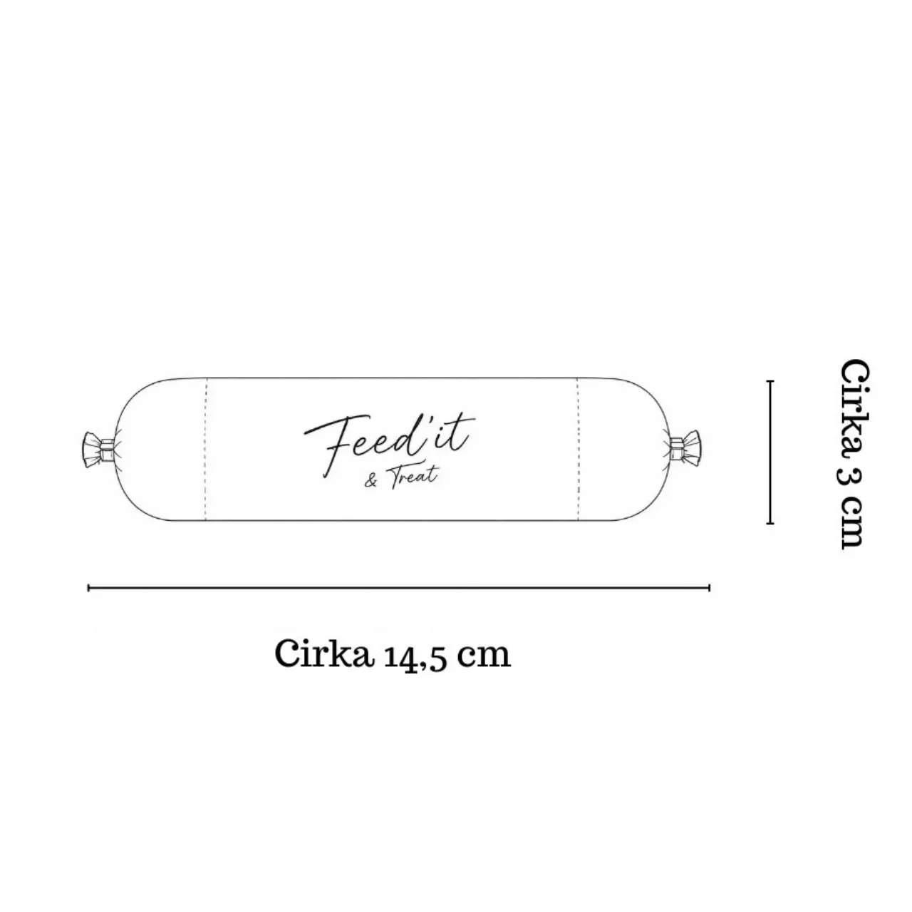 Feedit & Treat Pure hest 100 g - naturlig hesteskærepølse til hund og kat